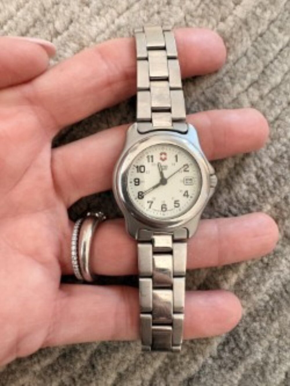 Swiss Army Women’s Stainless Steel Watch White Dial Classic